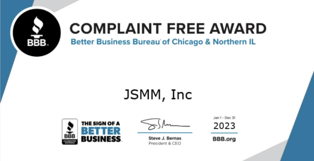 complaint free award Certificate