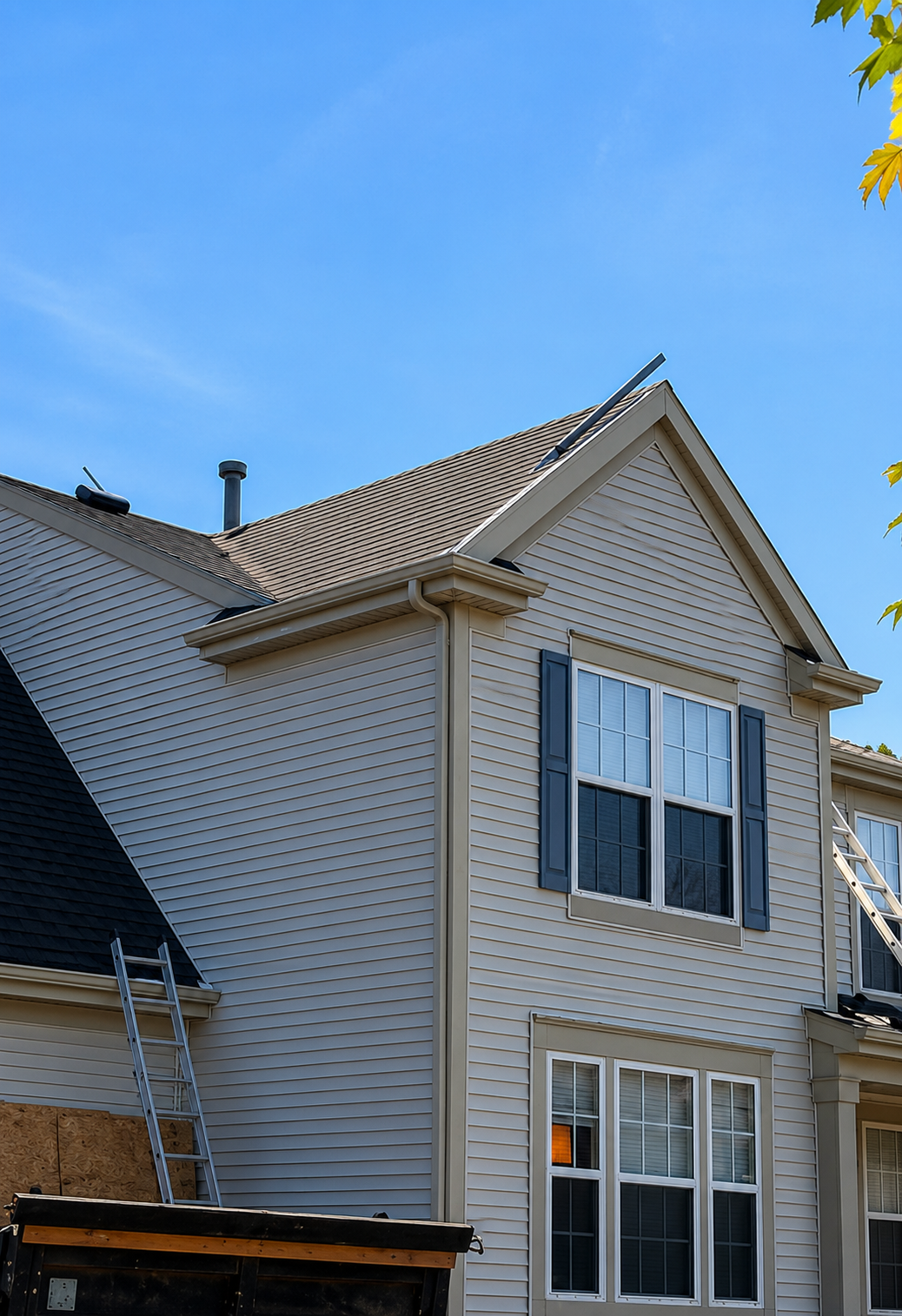 Suburban house under clear skies