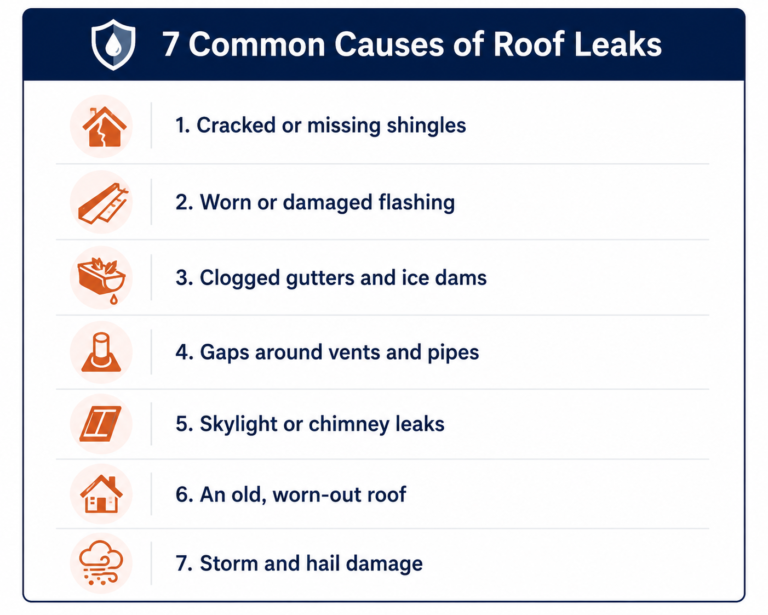 7 common causes of roof leaks