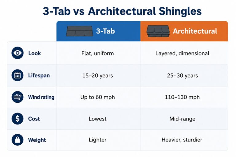 Architectural vs 3-Tab Shingles