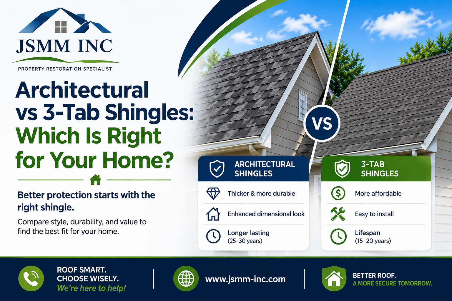Architectural vs 3-Tab Shingles