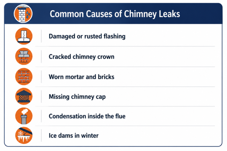 Common causes of chimney leaks