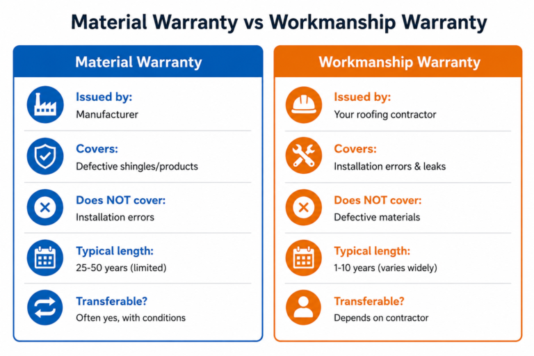 Material vs workmanship warranty comparison