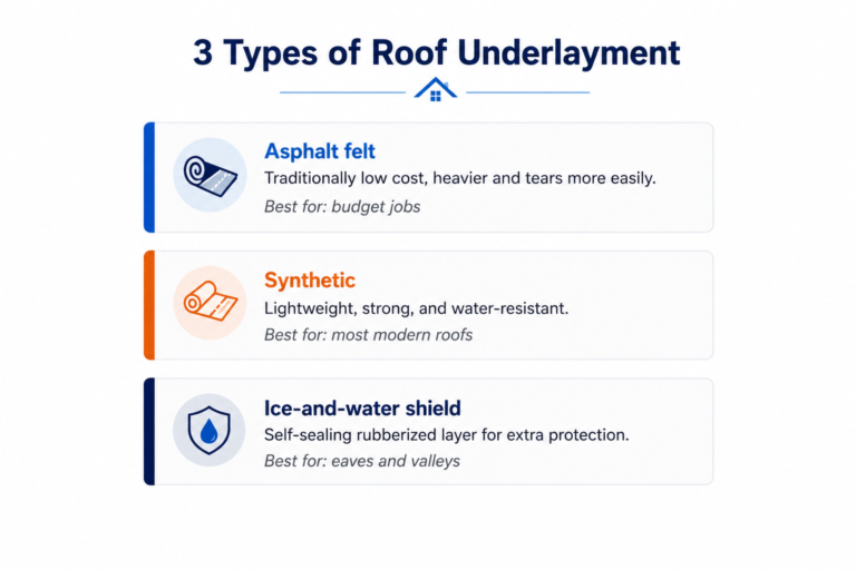 3 types of roof underlayment