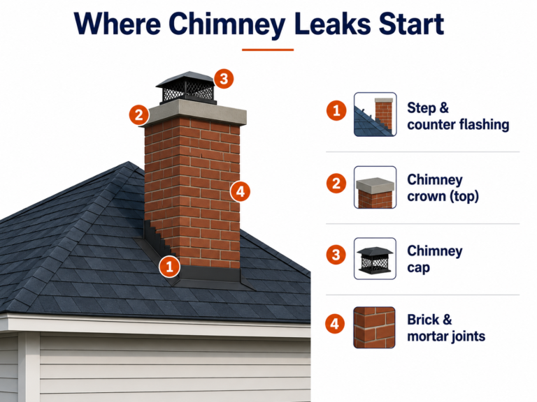 Where chimney leaks start