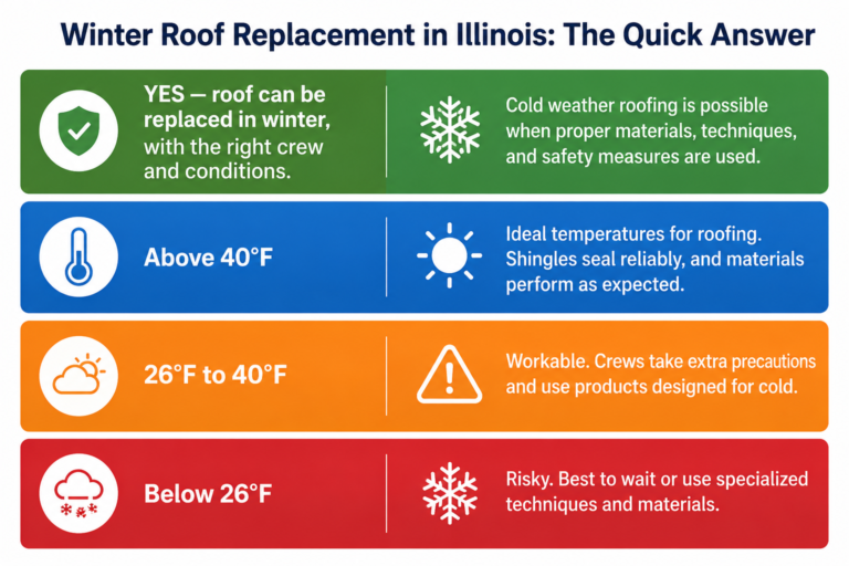 Winter roof replacement in Illinois guide