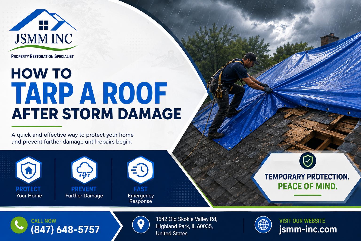 How to Tarp a Roof After Storm Damage