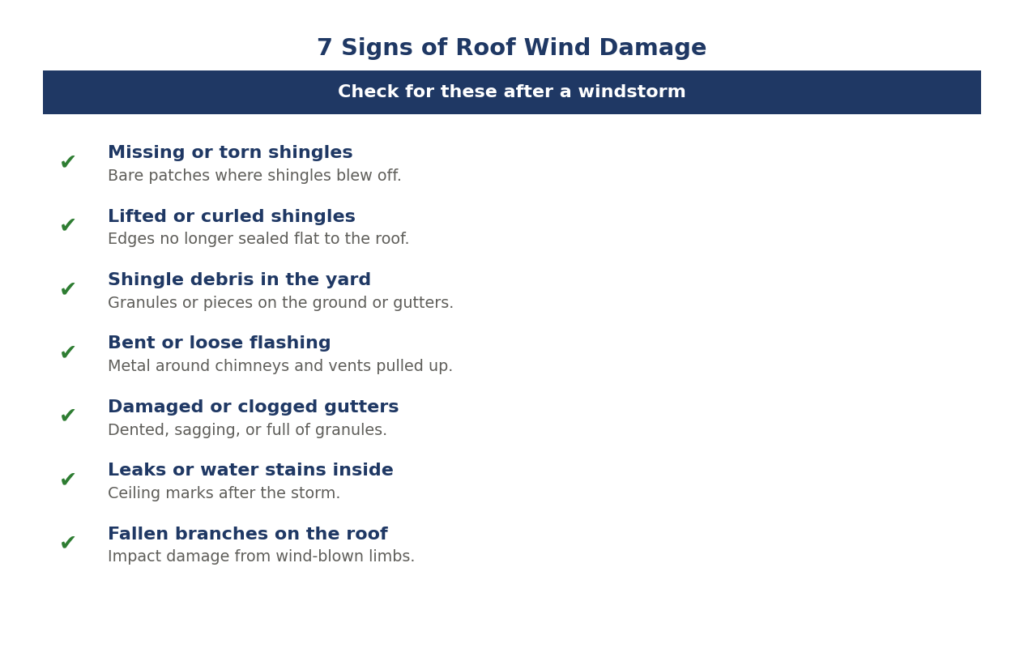 What Does Roof Wind Damage Look Like?